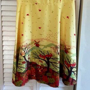 Cutest fall dress in the world, leaves, mushrooms, pumpkins, owl, fox print